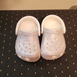 Kids Sparkle Clog Sandals - Silver Glitter